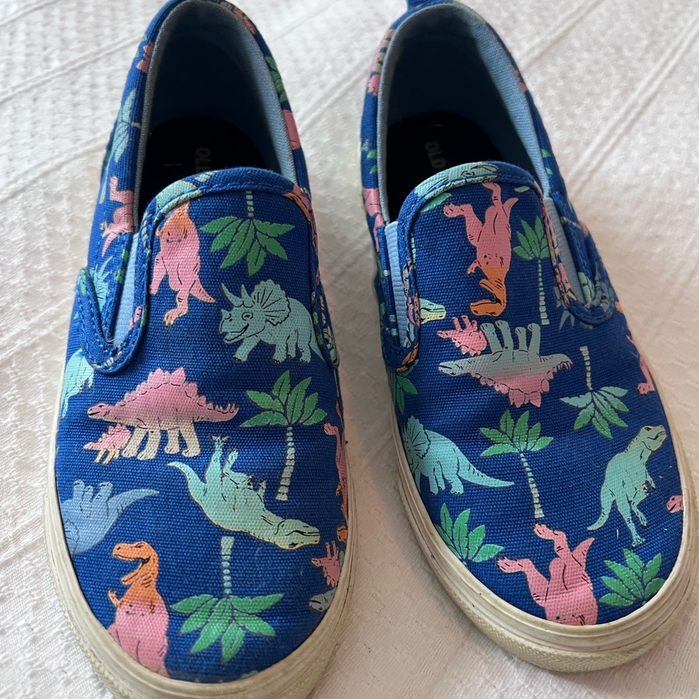 Old Navy Blue Dinosaur Print Kids Sneakers